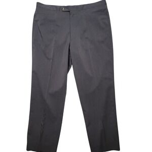 Sansabelt Grey Dress Pants Mens 42x30 Flat Front Comfort Elastic Waist Exc Cond!